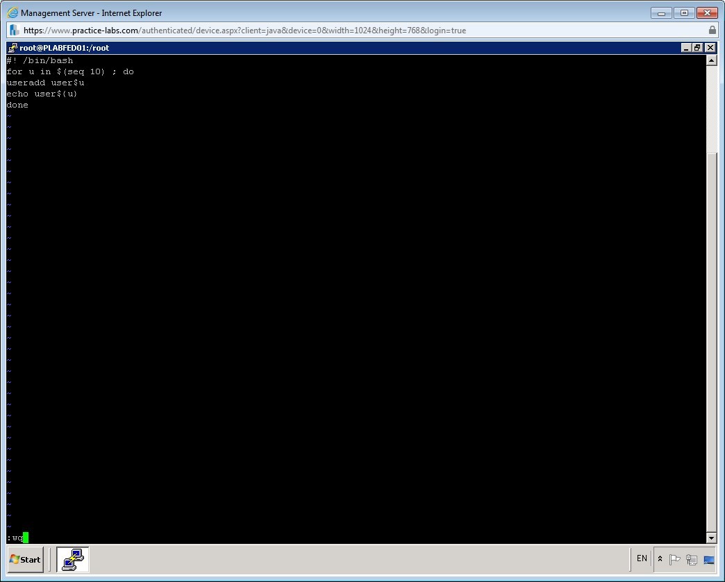 Practice Labs screenshot.